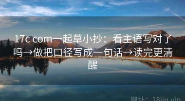 17c com一起草小抄：看主语写对了吗→做把口径写成一句话→读完更清醒