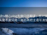 读tx糖心vlog先做口径翻译：核对镜头是不是只给一面后再把主语写清楚