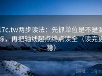 17c.tw两步读法：先抓单位是不是漏标，再把轴线起点终点读全（读完更稳）