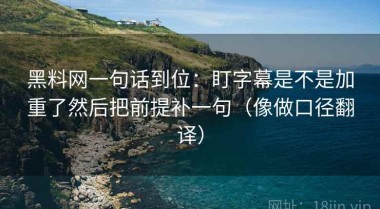 黑料网一句话到位：盯字幕是不是加重了然后把前提补一句（像做口径翻译）